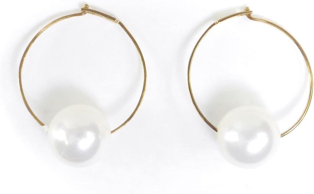 SIENA ROSE K10 チェーン ピアス パールキャッチ Cラインのパール